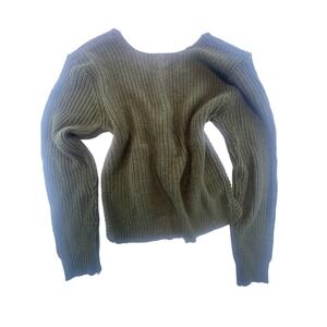 Love by Marcy Olive‎ Green Twist Front Knit Sweater Women's Size M